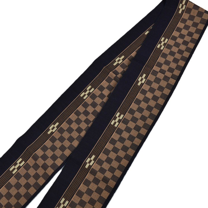 八重山ミンサー 半幅帯 藍ヒチガーラ｜みんさー工芸館 | hanaito